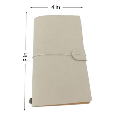 Beżowy A6 PU Leather Notebook Gumka Dziennik 100gsm 12x20cm