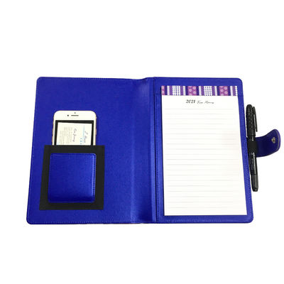 Biznesowy notatnik ze skóry PU 40pp w twardej oprawie spiralny pamiętnik niebieski z notatnikiem