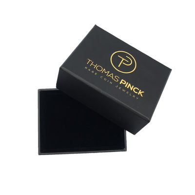 Czarne 2mm kartonowe pudełko na biżuterię PMS Luxury Ring Sztywne małe papierowe opakowanie kosmetyczne