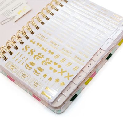 2mm Organizer Planner Book OPP Drukowanie w kolorze Spersonalizowany notatnik w twardej oprawie z naklejką